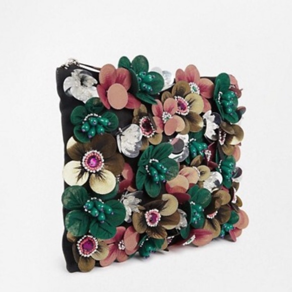🚫SOLD🚫Asos clutch with flower embellishment - Picture 2 of 8